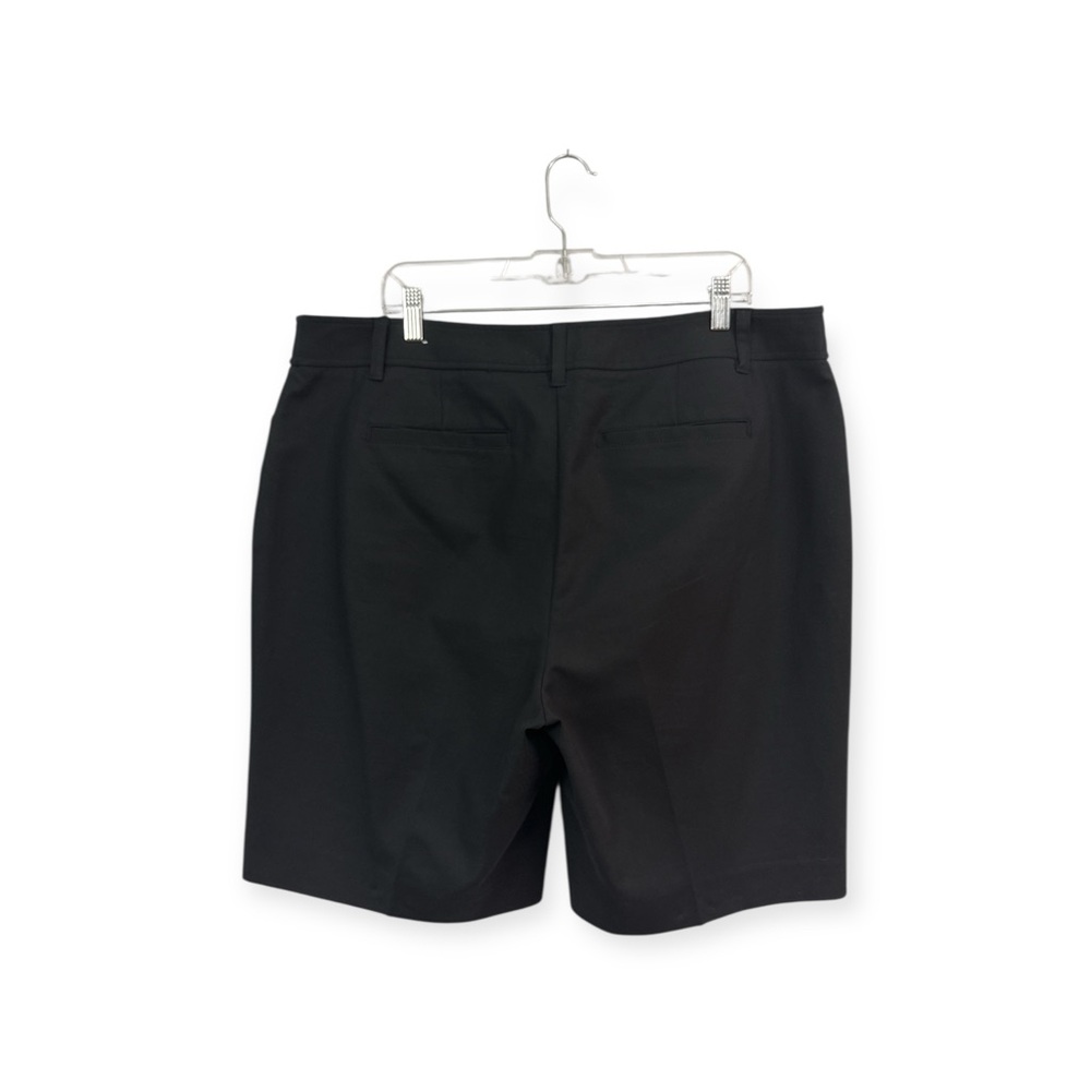 Charter Club 18W Bermuda Chino Shorts Solid Black Cotton Stretch Pockets - Picture 2 of 4